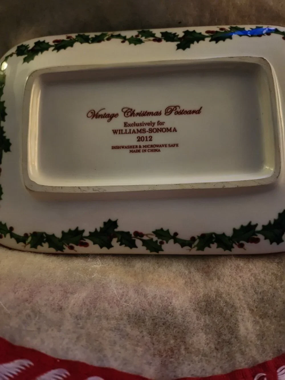WILLIAMS SONOMA POSTCARD 2012 PLATE VINTAGE